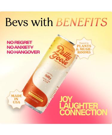 Psilly Goose Non-Alcoholic Social Drink & Functional Beverage | Silly - Passionfruit Mango, 12 FL OZ | Powered by Kanna & Lion's Mane | 4-Pack - Buy Online on GoSupps.com