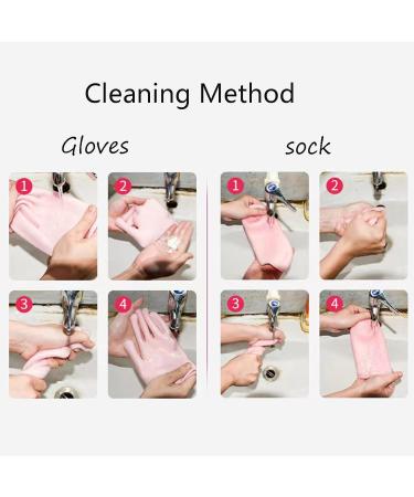 Hydrating Cotton Gloves & Socks Set for Dry Hands and Feet - Beauty Infusion Gel for Cracked Skin - Pink Moisturising Gloves - Buy Online on GoSupps.com