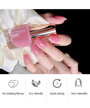 Pink Nail Polish Highly Pigmented Nail Varnish Long Lasting & Chip Resistant Nail Polish Natural Pink Nail Gel for Girls Quick Dry Nail Polish for Art Manicure DIY at Home - Buy Online on GoSupps.com