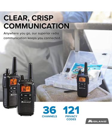 Midland LXT600VP3 FRS Two-Way Radio - 30 Mile Range Walkie Talkie 121 Privacy Codes NOAA Weather Alert - 2 Pack, Black - Buy Online on GoSupps.com