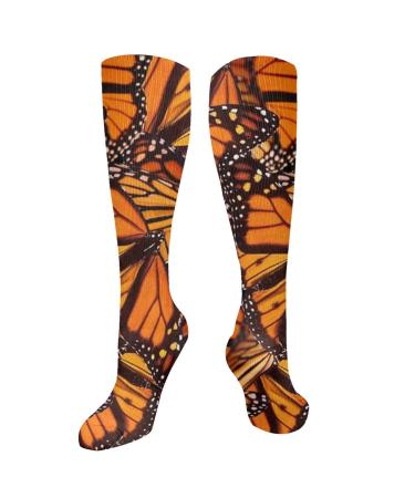 Monarch butterfly compression socks for women and men with a circulation of 15-20 mmHg is the best support for sporty running and cycling