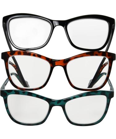 Betsey Johnson Women's Telcroc Way Reading Glasses - Black Tortoise Teal Tortoise | 52 mm +2 | Stylish & Trendy International Shipping - Buy Online on GoSupps.com