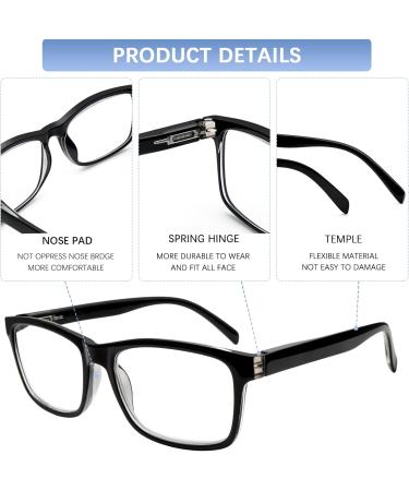 Buy SIGVAN 6 Pack Blue Light Blocking Reading Glasses for Men & Women - Anti Eyestrain Spring Hinge Readers (2.0x Black) - Ship Internationally - Buy Online on GoSupps.com