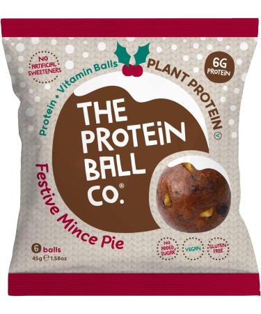 The Protein Ball Co. Limited Edition Festive Mince Pie Protein Balls Vegan Gluten Free Vitamin Balls Multipack of 10 x 45g Bags - Buy Online on GoSupps.com