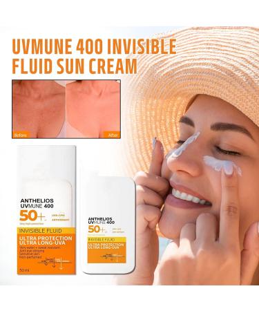 Sunscreen SPF 50+ UVmune 400 Invisible Fluid Sun Cream SPF50+ Ultra Light UV Protetion Suncream Very Water + Sweat Resistant Anti-Eye Stinging Non-Perfumed Travel Size for Women Men 50ml 1 - Buy Online on GoSupps.com