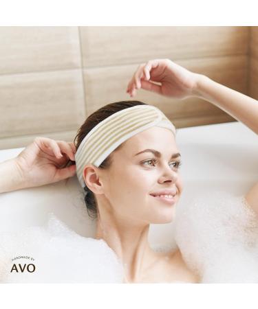 AVO Spa Headband - Handmade 100% Organic Cotton Towel Terry Cloth Head Wrap for Women - Brown - Buy Online on GoSupps.com