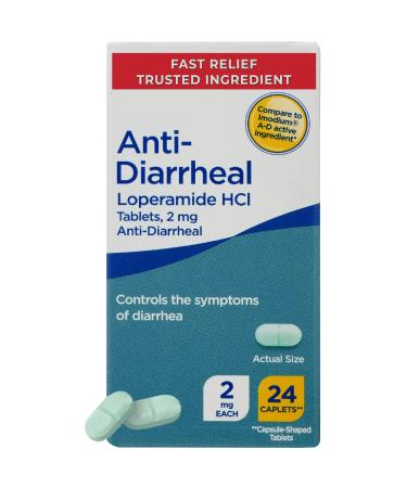 Anti-Diarrheal Loperamide HCl Tablets 2 mg 24 Count Fast Relief for Diarrhea Traveler s Diarrhea Stomach Upset & Loose Stools Helps Restore Comfort and Control