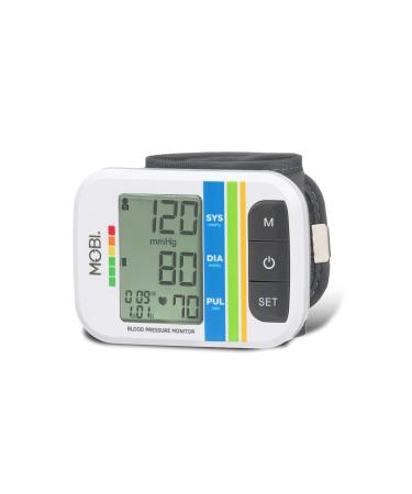 MOBI Wrist Blood Pressure Monitor - Blood Pressure Cuff - Automatic BP Cuff with Large LCD Display - Pulse Rate, Irregular Heart Rate Monitor Machine - Automatic Blood Pressure Battery NOT Included