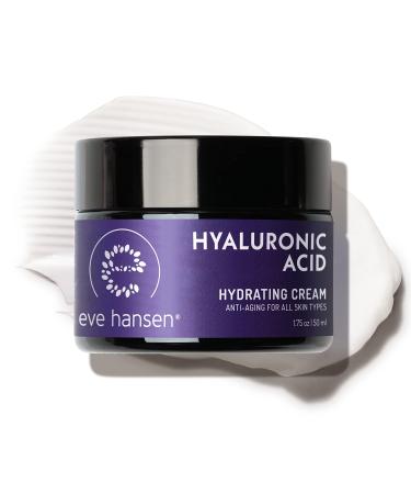 Eve Hansen Hyaluronic Acid Cream for Face | Natural Face Moisturizer  Neck Cream  Anti-Wrinkle Cream | Anti Aging Face Cream for Women  Mens Moisturizer for Face w/Organic Botanical Extracts 1.75oz