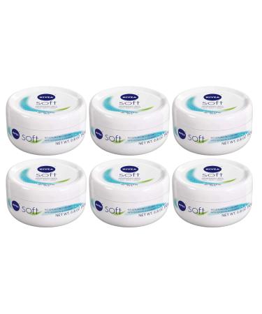 Nivea Soft Moisturizing Cream Face/Body/Hands 6.8 Ounce Jar (Pack of 6)