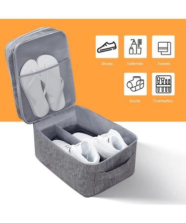 VITKSTAR Portable Travel Shoe Bag - Holds 3 Pairs | Grey Shoe Storage Bag - Buy Online on GoSupps.com
