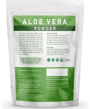 Organic Aloe Vera Powder for Hair & Face (2lb) | Aloe Barbadensis Extract USDA Certified - Proud Planet - Buy Online on GoSupps.com