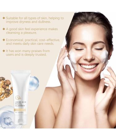 Amino Acid Face Wash Gentle Facial Cleanser for Sensitive Skin: Nourishing and Pore-Tightening Formula for Balanced Skin 3.53 oz White - Buy Online on GoSupps.com