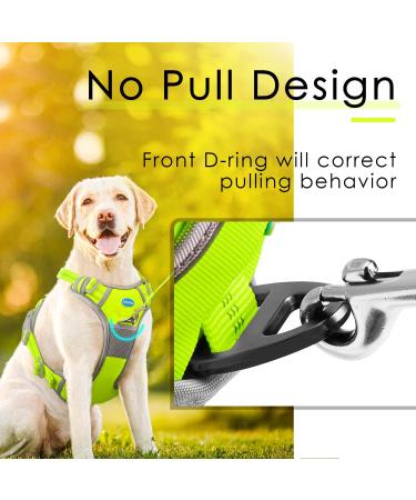 Thinkpet Anti Tug Dog Harness - Adjustable Reflective Breathable - XL Bright Green - Easy Control with Handle - No Choking Design - 1 Pack - Buy Online on GoSupps.com