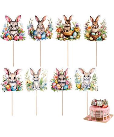 Aizuoni Easter Eggs Cupcakes Toppers Bunny Cake and Cupcake Toppers | Wafer Rice Paper Cake Toppers Decoration for Easter and Birthday - Buy Online on GoSupps.com