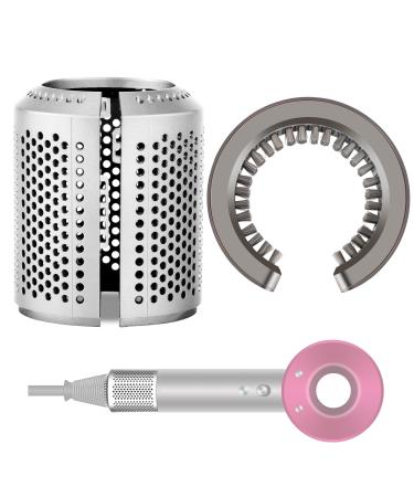 YTCHYYSK Upgraded Hair Dryer Filter Cage Replacement for Dyson Supersonic HD01 HD03 HD08 HD15 Outer Filter Repair Accessories with Cleaning Brush Silver