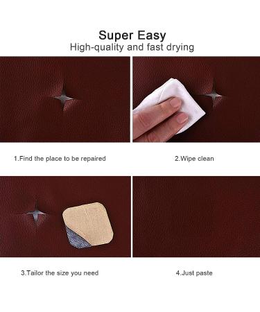 Dark Brown Leather Repair Tape Self-Adhesive Patch - Advanced PU Vinyl Kit for Furniture, Sofas, Car Seats - 17X79 inch - Buy Online on GoSupps.com