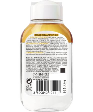 Garnier - SkinActive - All-in-One Biphase Micellar Solution - All Skin Types Even Sensitive - Travel Size - 100 ml - Buy Online on GoSupps.com