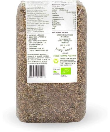 Hempiness Organic Premium Whole Hemp Seed (500g) - Buy Online on GoSupps.com