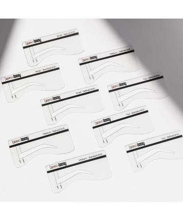 Brows by Bossy True-To-You 9 Pack Eyebrow Stencils Kit for Reusable Brow Shaping and Filling