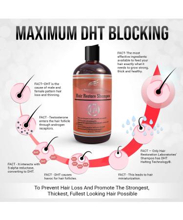 Hair Restoration Laboratories Hair Restore Shampoo - DHT Blocker for Hair Loss Prevention - Sulfate-Free, Color Safe, Daily Use - 16 oz - Men and Women - Buy Online on GoSupps.com