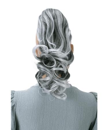 CAISHA by PRETTYSHOP 14 Wavy Clip On Ponytail - Gray Mix | Heat-Resistant Synthetic Fibres | Butterfly Clip Hairpiece | H126 - Buy Online on GoSupps.com
