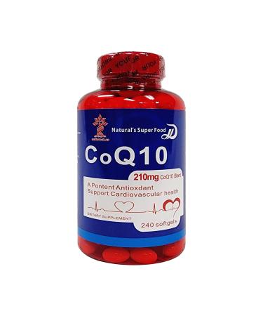 Qunol CoQ10 210mg Softgels Qunol Ultra CoQ10 210mg Antioxidant for Heart Health & Energy Production Coenzyme Q10 Vitamins and Supplements 120 days Supply 240 Count