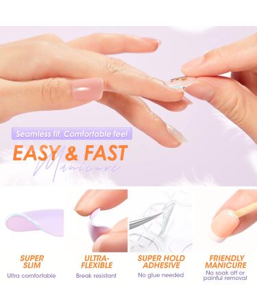 Vamony Short Acrylic Nail Tips Kit - 56 Square Design Press On Nails for Manicure & Pedicure - Gel Nail Kit for Women - National Flag Designs - Buy Online on GoSupps.com