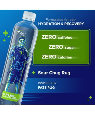 G Fuel Sparkling Hydration - Sour Blue Chug Rug Inspired by Faze Rug | 12 Pack Case - 17oz Bottle | Caffeine-Free Flavored Sparkling Water with Vitamins & Antioxidants - Buy Online on GoSupps.com