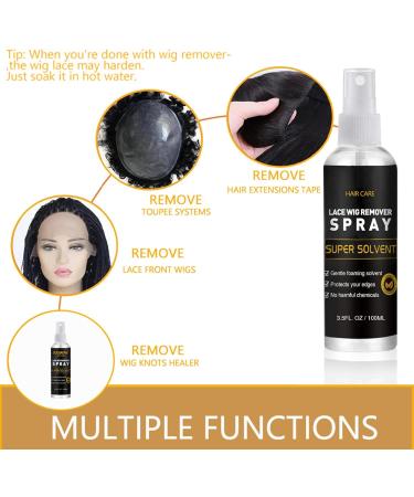 Tape Extensions Remover - Tape Remover Hair Extensions - Lace Glue Remover for Hair Replacement Lace Front Wig Poly Hairpieces Toupee - Gentle on Skin - 100ml - Buy Online on GoSupps.com