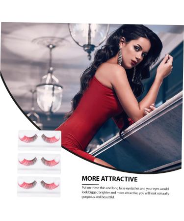 3Pairs halloween false eyelashes Eye Lashes Extension for Halloween Artificial Eyelashes fake lash false eyelashes magnetic Makeup Eyelash Miss multicolor decorate imported fiber - Buy Online on GoSupps.com