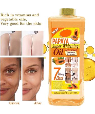 FLLUOUZH Papaya Super Whitening Oil 7 Days Papaya Oil for Skin Papaya Oil for Lightening Dark Skin Facial and Body Moisturizer Nourishing Body Repair 2 Pieces - Buy Online on GoSupps.com