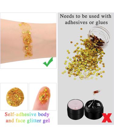 FRIUSATE 3x50ml Body Glitter Gel - Mermaid Sequins Holographic Sparkle for Face, Body, Eye & Hair - Festival Party Accessories - Buy Online on GoSupps.com
