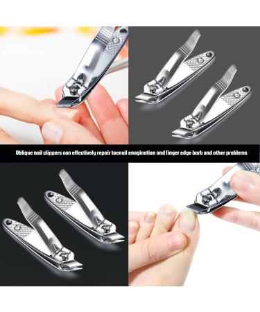 12 Pcs Slanted Edge Nail Clippers - Metal Side Cuticle Trimmer for Precise Nails Cutting - Curved Nail Edge Cutter for Pedicure and Manicure - Buy Online on GoSupps.com