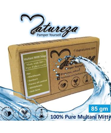 Natureza Organic Multani Mitti soap Bentonite Clay soap Fuller's Earth Soap for Blackheads Oily Skin 90g - Buy Online on GoSupps.com