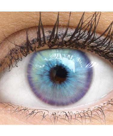 Buy Olbia Ash Blue Monthly Contact Lenses - Soft Hydrogel 0.0 Diopters Natural Colors - 2 Pieces + Lens Container - Buy Online on GoSupps.com