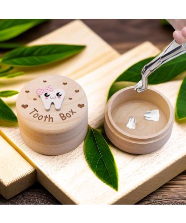 Wooden Tooth Storage Box - Baby Teeth Keepsake Organizer and Holder - Buy Online on GoSupps.com