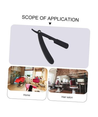FRCOLOR Engraved Razor Holder - Manual Stainless Steel Shaving Tool for Men - Ideal for Straight Razors & Beard Grooming - Black (1 Count - Buy Online on GoSupps.com
