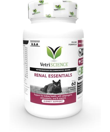 VetriScience Laboratories - Renal Essentials, Kidney Health Support for Cats, 60 Chewable Tablets