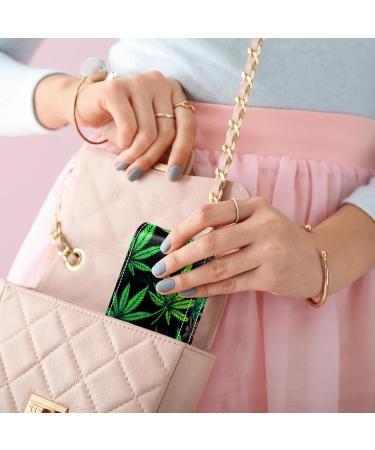 Buy Leather Lipstick Case Organizer with Mirror - Mini Lip Gloss Holder Bag | Colorful Fantasy Leaves - International Shipping Available - Buy Online on GoSupps.com