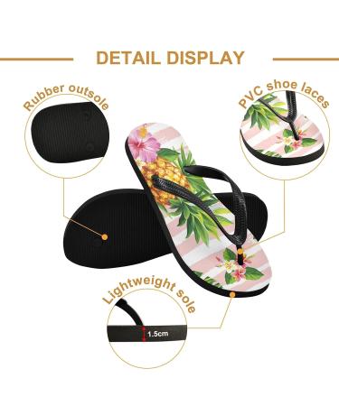 Shop Mnsruu Striped Flip-Flops | Pineapple & Palm Tree Designs | XXL for Men & Women | Perfect for Home Hotel Spa & Travel - Buy Online on GoSupps.com