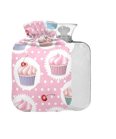Cupcakes Hot Water Bottle with Cover 2L Large for Pain Relief Cramps