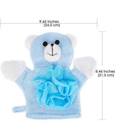 Cute Animal Bathing Gloves - Bear Shape Shower Loofah Sponges for Kids & Women (4 Pcs) - Perfect Bath Scrub for Fun & Effective Cleaning - Buy Online on GoSupps.com