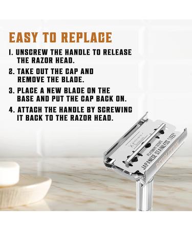 50 Count Men's Safety Razor Blades - Platinum Japanese Stainless Steel Double Edge Shaving Blades for Smooth & Precise Shave - Pack of 1 - Buy Online on GoSupps.com