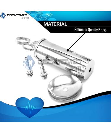 OdontoMed2011 8 oz Ear Wax Removal Syringe - Brass with Chrome Finish | Veterinary Instruments - Buy Online on GoSupps.com