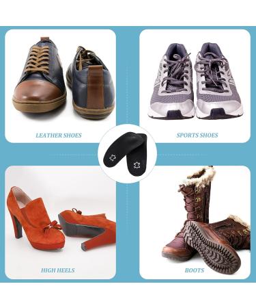 Doitool Leather Half Shoe Insoles - Orthopedic Foot Cushions for Heel Pain & Flat Feet - 18cm Black (Size 41-42) - Alleviate Plantar Fasciitis & Heel Spurs - Buy Online on GoSupps.com