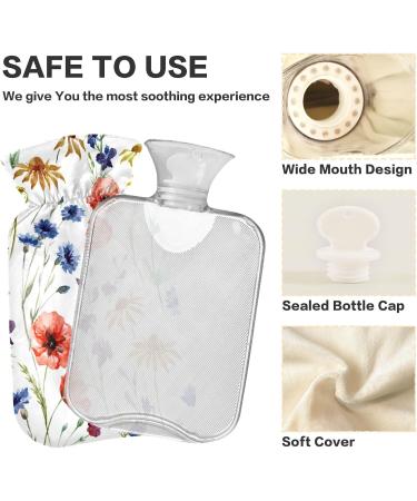 NAANLE 2L Hot Water Bottle with Goose-Pop-Poppyuling Cover | Pain Relief for Menstrual Cramps Heat & Cold Therapy | Large Transparent Design for Hands & Feet - Buy Online on GoSupps.com