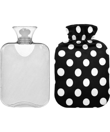 Buy Black & White Polka Dot Hot Water Bottle | 1L Pain Relief for Neck Shoulders Hands & Feet - Perfect Heating Solution - Buy Online on GoSupps.com