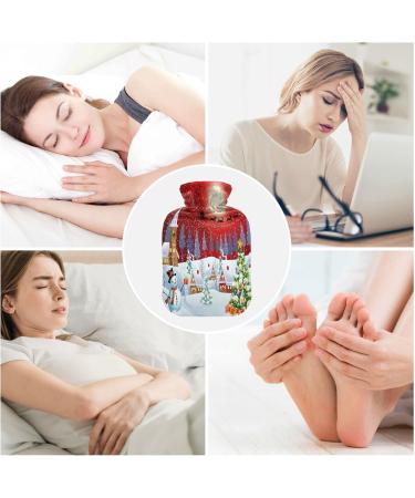 Shop Snowman & Christmas Tree Hot Water Bottle - 2 Litre Soft Fleece Cover for Warmth & Comfort - Perfect for Hot & Cold Compresses - International Shipping Available - Buy Online on GoSupps.com