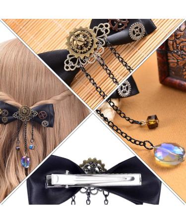 FOMIYES Punk Fabric Bow Hair Clip Fancy Hair Accessories for Women Goth Punk Hair Clip Hair Decorations for Women Hair Slides Hair Pin Hair Clips Women's Steampunk Ribbon - Buy Online on GoSupps.com